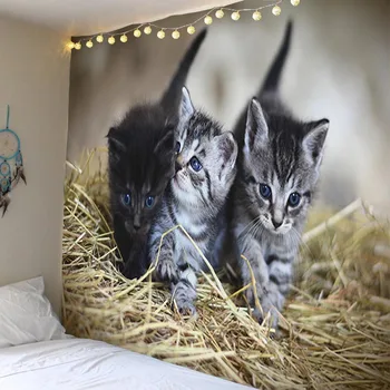 Trys Mieli Kačiukai Gobelenas Sienos Kabo Gyvenimo Kambario, Miegamasis Dekoro Medžiaga
