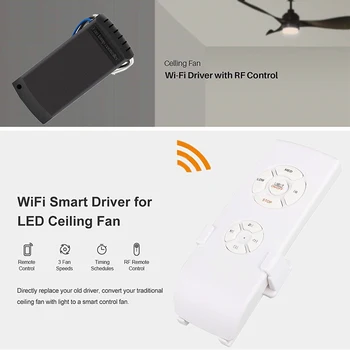 Tuya Wifi Smart Ventiliatoriaus Jungiklis Celling Ventiliatorius/Šviesos Valdiklis 433 RF/APP/Balso Nuotolinio Valdymo Reguliuoti Vėjo Greitis Smart Home Modulis