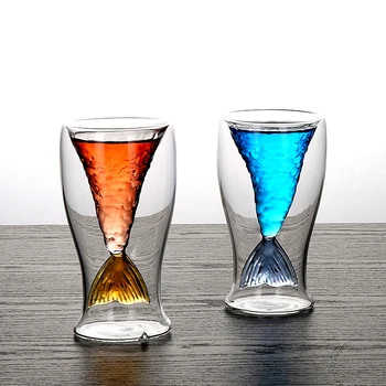 Undinė Taurės Mados Kūrybos Sulčių Gėrimų, Ledų, Dvisluoksnis Skaidrus Stiklas Raudono Vyno Taurės Asmenybės Dizainas
