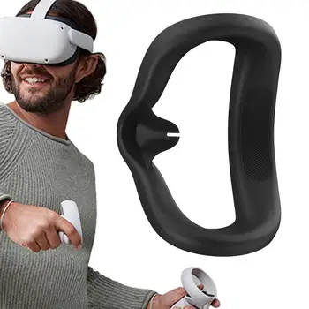 Už Oculus Quest 2 Face Trinkelėmis Pakeitimo Silikono Veido Pagalvėlės Patogiai Sweatproof Apsauginis Kilimėlis VR Priedai