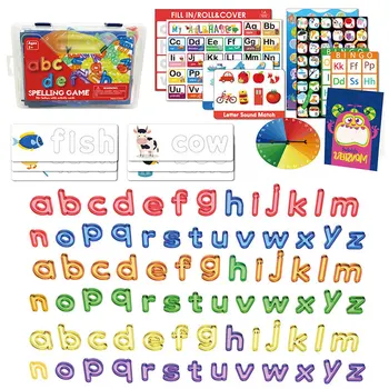 Vaivorykštė Raidžių Rašybos Žodžių Šviesos Perdavimo Žaislai, Anglų Raidės Žodžio Rašybos Praktika, Vaikai Montessori Švietimo Žaislai