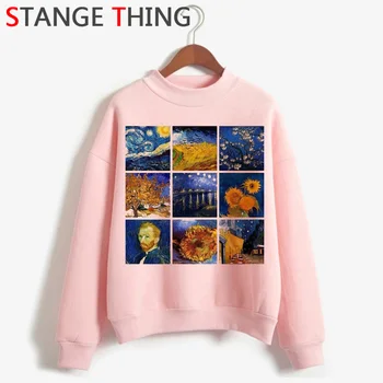 Van Gogh hoodies moterų Ulzzang y2k estetinės anime hip-hop moterų hoddies streetwear