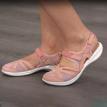 Vasaros Avalynė Moterims Basutės Kietas, Suapvalinti Tne Akių Orui Atsitiktinis Lady Sandalias Paplūdimio Moterų Pleišto Batai Mujer Zapatos