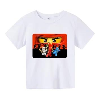 Vasaros Berniukas Ir Mergaitė Drabužius Ninja Animacinių filmų T-shirt Grynos Medvilnės Mados T-marškiniai, trumparankoviai marškinėliai