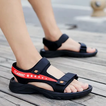 Vasarą naujų didelių sandalai vyrų paplūdimio bateliai ne slydimo minkštas vienintelis asmenybės sandalai kvėpuojantis Odos Sandalai