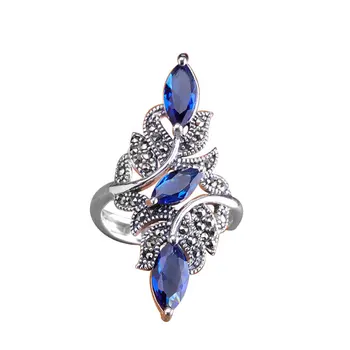 Vestuvių žiedas švelni mėlyna cirkonis moterų žiedas mados naujų vestuvių papuošalai naujųjų metų dovana