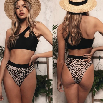 Vienos Peties Leopardas Spausdinti Bikini Moteris 2021 Naujas Padalinta Bikini Maudymosi Kostiumėlį Mados Vasaros Beach Boutique Drabužių