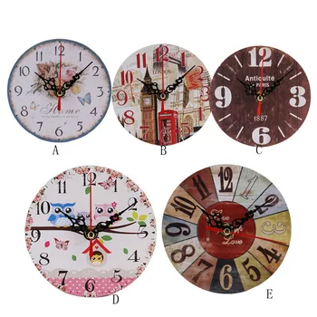 Vintage Style Antique Wood Wall Clock for Home Kitchen Office