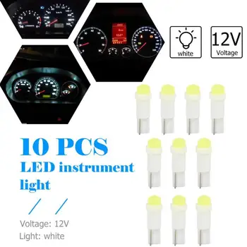 VODOOL 10vnt 12V 1.2 W T5 3D COB LED Lemputės Automobilių Auto Pleišto Interjeras, Prietaisų Skydelio Lemputė, Lempa