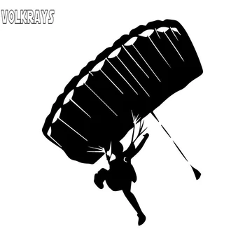Volkrays Kūrybos Automobilių Lipdukas Parašiutizmas Parašiutu Priedai Atspindintis Vandeniui SunscreenVinyl Decal Juoda/Sidabrinė,15cm*12cm