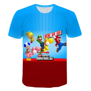 Vėliau Berniukai t-shirt Harajuku Klasikiniai Žaidimai, Mario Vaikų Ir Mergaičių marškinėliai Super Bros 3D t-shirt hip-hop Kids marškinėlius Streetwear