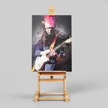 Watercolour Gitaristas Buckethead Plakatas, Brian Patrick Carroll Muzikantas, Portretas, Art Print, Derliaus Spalvotas Piešimo Namų Dekoro