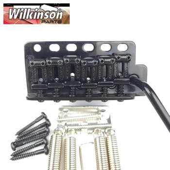 Wilkinson ST elektrinės gitaros Tremolo Sistema Tiltas + Išlenktas Plieno Balneliai WV6 Juoda