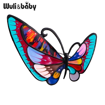 Wuli&baby Įvairių Sparnai Drugelio Sages Moterims Unisex 4 spalvų Emalį Grožio Vabzdžių Šalies Office Sagės, Segtukai, Dovanos
