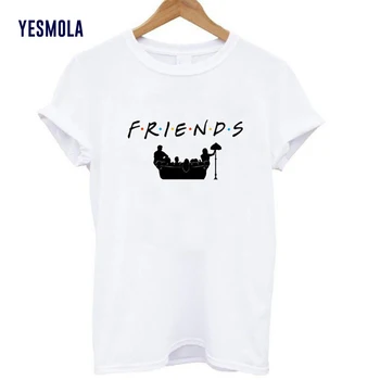 YESMOLA moteriški marškinėliai Draugai, Kaip Jūs Doin Laiškas Spausdinti Moterų Vasaros Mados Animacinių filmų Gyvūnų O-kaklo trumpomis Rankovėmis T-shirt