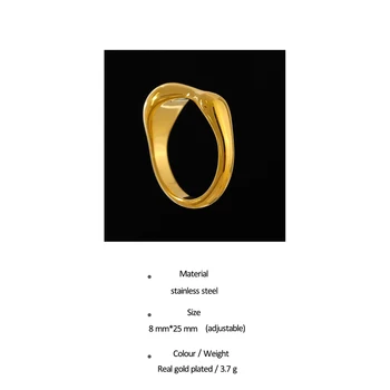 YMYW Kūrybos Nerūdijančio Plieno Moterų Žiedas 316L Aukso Mados Žavinga 18 k PVD Padengti Piršto Žiedas Papuošalai 2021