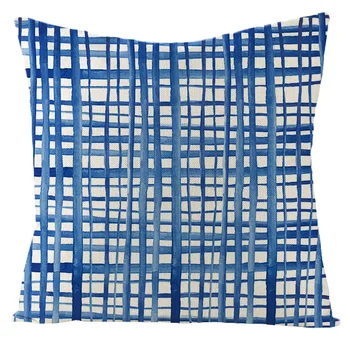 ZENGIA Mėlyna Pagalvėlė Padengti Marokas Pagalvės užvalkalą Lino Geometrinis Pagalvės Dangtelis Sofa Mesti Pagalvės Užvalkalas Cojine