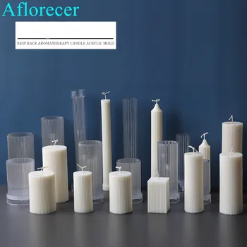 Įvairių akrilo plastiko žvakių liejimo formos Klasikinės dryžuotas Romos skiltis dizaino formos žvakė silikono formos Žvakė priėmimo parafino