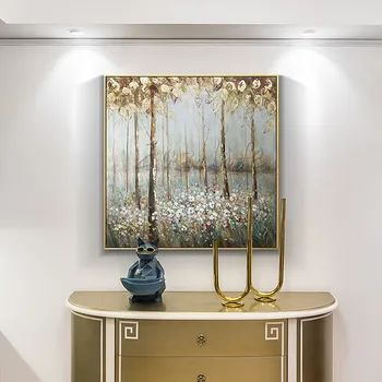 Šiuolaikinio Abstraktaus Aukso Medžio, Gėlių Kraštovaizdžio akrilo tapybos caudros decoracion Didelės Sienos meno Nuotrauką Kambarį namų Dekoro
