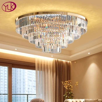 Šiuolaikinio gyvenimo kambario krištolo sietynas, lubų miegamasis aukso led cristal blizgesio didelių prabangių namų puošybai šviesos šviestuvas