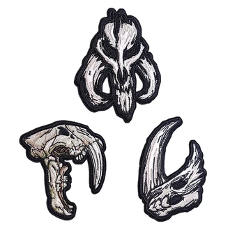 Žvėries Kaukolės Mandalore Logotipas Velcro Lopai Siuvinėjimai Taktinis Lauko Asmenybės Badge 