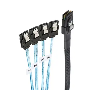 0.5/1M Mini Sas SFF-8087 36-Pin Male Naar 4 Sata 7-Pin Vrouwelijke Vooruit Breakout kabel Harde Schijf Splitter Kabel Koord Lijn