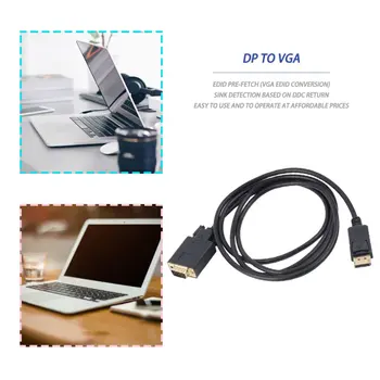 1,8 M DP Display Port Male VGA Male RGB (D-SUB Kabelis, Adapteris, HDTV Naujas Didmeninės