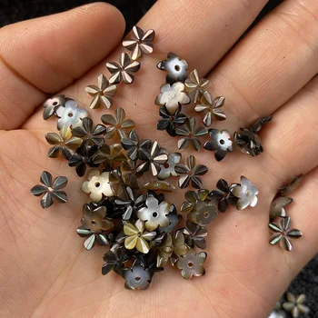 10VNT Fizinis Apvalkalas Prarasti Black Pearl Shell Gėlių Formos 