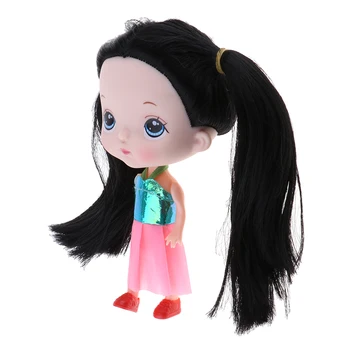 14cm Tikroviška Lėlė Princesė su juodais Plaukais, didele Galva Vaikų Playments