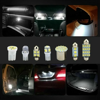 14X Baltas LED Automobilio Salono Viduje Šviesos Kupolas Kamieno Žemėlapis Licencijos Plokštės Lempos Lemputes