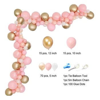 169pcs Macaron Balionų Girliandą Arch Rose Gold Konfeti Ballon Vestuvių, Gimtadienio Balionu, Gimimo Šalis Dekoro Vaikams, Kūdikių Dušas