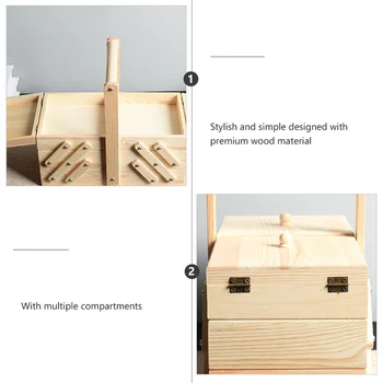 1pc Mediniai Siuvimo Dėžutės Papuošalų Laikymo Dėžutė Kosmetika Atveju Organizatorius vidaus medžio masyvo kosmetikos laikymo dėžutė papuošalų medinėje dėžutėje