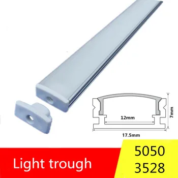 2-30 rinkiniai / pak 0,5 m 12 mm, su aliuminio profiliai 5050 5630 LED aliuminio lydinio butas atveju + PC atveju