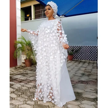 2 Dalių Komplektas Afrikos Suknelės Moterims Super Dydis Musulmonų Ilga Suknelė Afrikos Drabužių, Siuvinėtų Nėrinių Afrikos Drabužių Lady Naujas