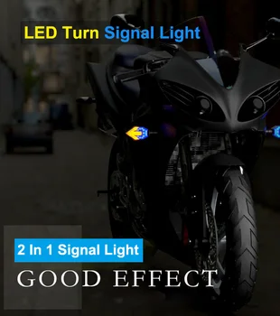 2 IN 1 Motociklo Posūkio Signalo Indikatorius LED Posūkio Signalai, Šviesos Motociklą Ryškios Šviesos Honda Harley Yamha Suzuki Hayabusa