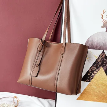 2020 Naujas Žiemos Krepšys Moterims, Didelės Rankinės Entire natūralios Odos peties Shopper Bags Didelės Talpos Ponios Ranka Maišo Garsaus Prekės ženklo