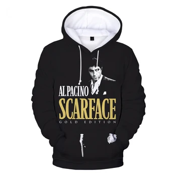 2021 Filmo Scarface 3D Spausdinimo Hoodie Palaidinės Tony Montana Harajuku Streetwear Hoodies Vyrai Moterys Mados Megztinis Drabužiai