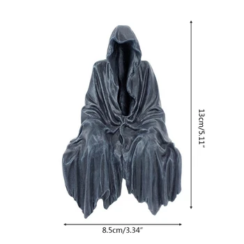2021 Gotikos Dekoro Statulėlės Subtilus Vandeniui Dervos Lauko Apdailos Reaper Statula Sėdi Statula Dervos Darbalaukio Ornamentu