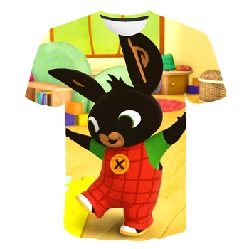 2021 m. Vasarą Vaikai, Bing, 3D Print T-Shirt Anime ir Animacinių filmų Juokinga Berniukų ir Mergaičių Mados Atsitiktinis Trumpas Rankovės Tees Vaikų Viršūnės t-shirt