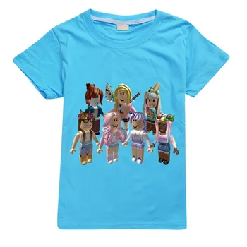 2021 Nauja Vaikų vasaros trumparankoviai marškinėliai Robloxing animacinių filmų ir berniukams, ir mergaitėms, Vaikams, Sporto Viršūnės Paauglių Vaikų Drabužiai