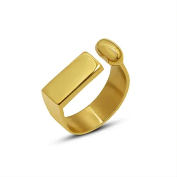 2021 Naujas Anga Žiedai Moterims Žavesio Metalo Piršto Žiedą, Aukso Spalvos Nerūdijančio Plieno Papuošalai Geometrinis Bagues Pour Femme Dovana
