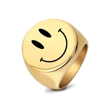 2021 Naujo Stiliaus Aukso Spalvos Nerūdijančio Plieno Žiedai Moterų Retro Antikvariniai Veiduką Piršto Žiedą, Šaliai, Papuošalai, Dovanos, Nemokamas Pristatymas