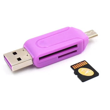 2021 USB 2-in-1 OTG Micro SD TF atminties Kortelių Skaitytuvo Adapteris Didelės Spartos Atminties SD Kortelių Skaitytuvas Smart Card Reader Nešiojamas Priedai