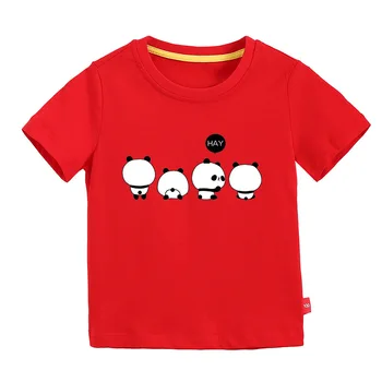 2021 Vaikų Vasaros Drabužių Animacinių filmų Anime Viršūnes Berniukų ir Mergaičių, Vaikų trumpomis Rankovėmis Medvilnės Panda Print T-shirt Baby Tee Dropship