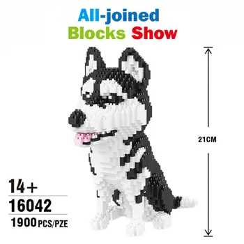 2100pcs Animacinių filmų Šuo Modelio Blokai MINI Diamond Gyvūnų Blokai, Plytos Kūrybos 