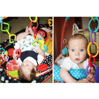 24 vienetų / set dantų guminis žiedas kūdikių teether žaislas lovelę lovos krepšelį kabinti barška žaislas papuošalai švietimo dovana lėlės