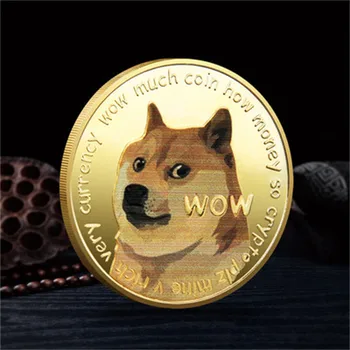 2vnt Doge Monetas Aukso Dogecoin Progines Monetas Kawaii Šuo Shiba Inu Žinomas Šypsenėlių Surinkimo Atminimo Suaugusiems Vaikams Žaislai