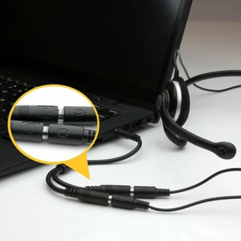 3.5 mm Audio Splitter Cable Kompiuterio Lizdas 3.5 mm, 1-Vyras, 2-Moteris Mic Y Splitter AUX Kabelis, Ausines Adapteris, Splitter