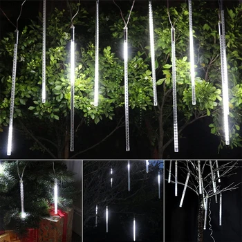 30cm 10 Vamzdžiai LED Saulės energija Varomas Meteoras Dušas, Šviesos, atsparus Vandeniui Girliandą Pasakų Kaladėlė Šviesiai Kalėdų Vestuves Apdaila