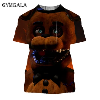 3D Spausdinimo Penkias Naktis Freddy vyriški T-shirt FNAF Lady Bonnie marškinėliai Vasaros Atsitiktinis Marškinėliai Fredis Fazbear Sesuo Tees Vaikams
